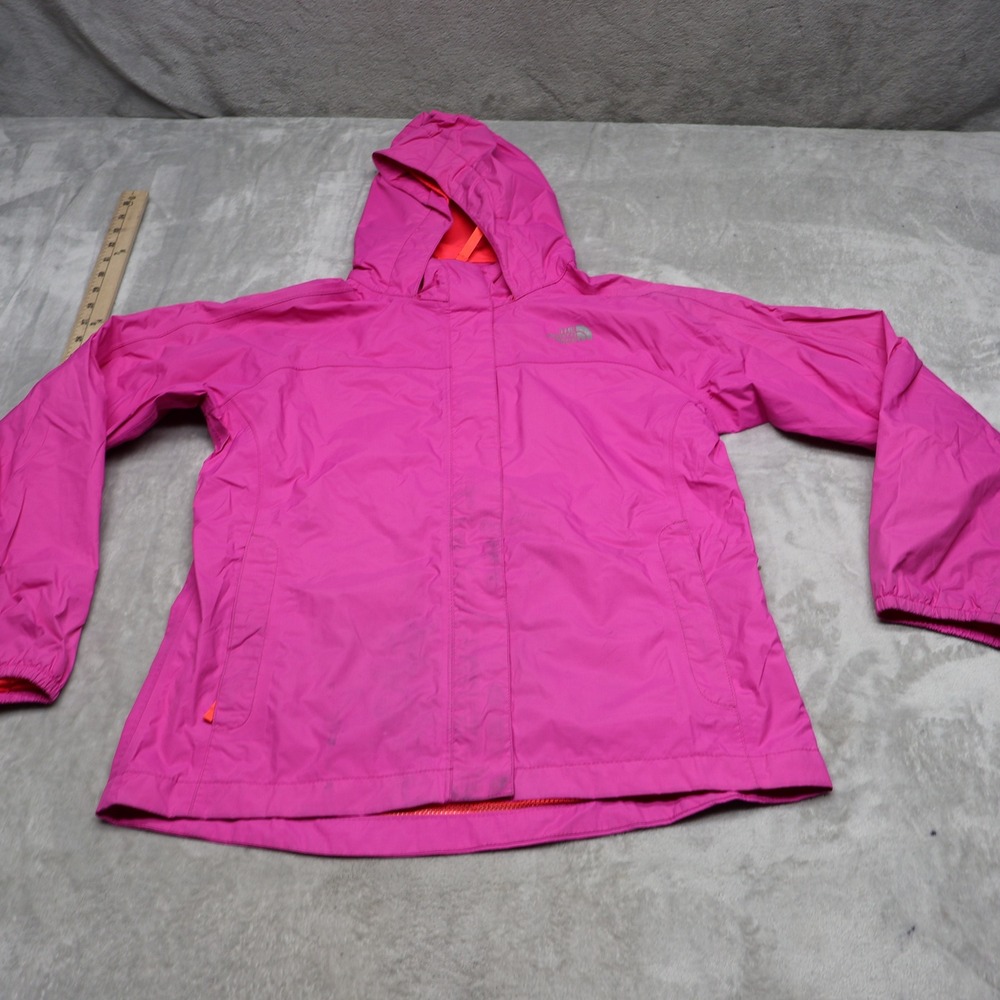 North Face Jacket Girls Large 14/16 Pink Resolve Reflective Wind Rain Waterproof